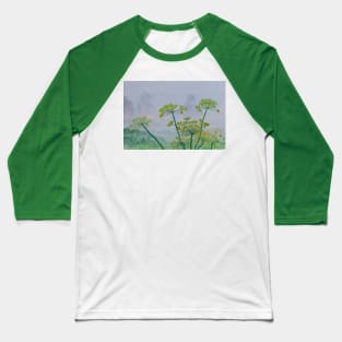 Foggy morning with green plants Baseball T-Shirt